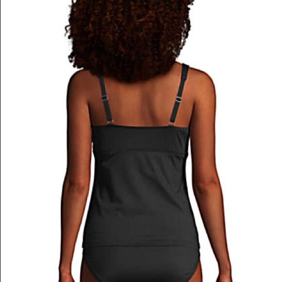 Land’s End V neck Wrap Standard size underwire adjust tankini Black Various - Picture 3 of 4